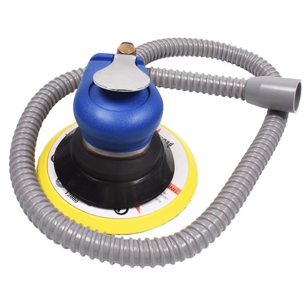 Portable Air Sander Grinding Machine Hand-Held Low Noise Pneumatic Vacuum Polishing with 6 Inch Sanding Pad