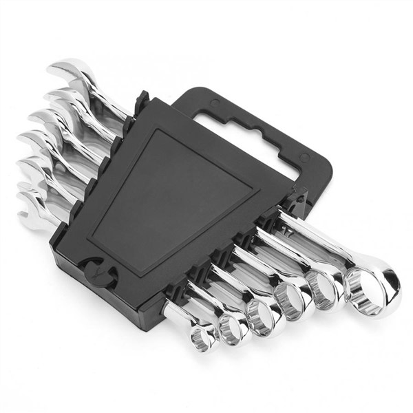 6Pcs Metric Wrench 45# Steel Multifunctional Double Head Spanner with Portable Storage Box