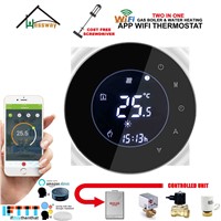 EU Weekly Programmable LCD Touch Screen Room Thermostat WiFi Gas Boiler&amp;amp; Dry Contact Google Home Control for Floor Heating 3A