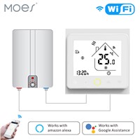 WiFi White Thermostat Temperature Controller LCD Touch Screen Backlight for Water/Gas Boiler Works with Alexa Google Home 3A