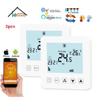 HESSWAY 2pcs 4P&amp;amp;2P Heating Cooling Thermostat WiFi Smart Temperature Control
