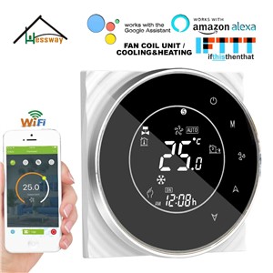 HESSWAY 2P Cooling Heating WiFi Room Thermostat Temperature Control Switch for Air Conditioner by Works with Alexa Google Home
