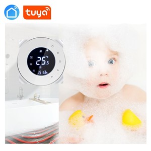 Tuya App WiFi Thermostat Water Heating Round Intelligent Temperature Controller Negative LCD Touch Screen Temperature Regulator