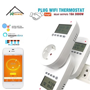 HESSWAY TUYA 16A Smart Plug EU Thermostat WiFi for Electric Floor Heating