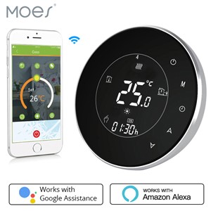 Electric Underfloor Heating Thermostat LCD Touch Screen Backlight Wireless WiFi App Control 16A Works with Alexa Google Home