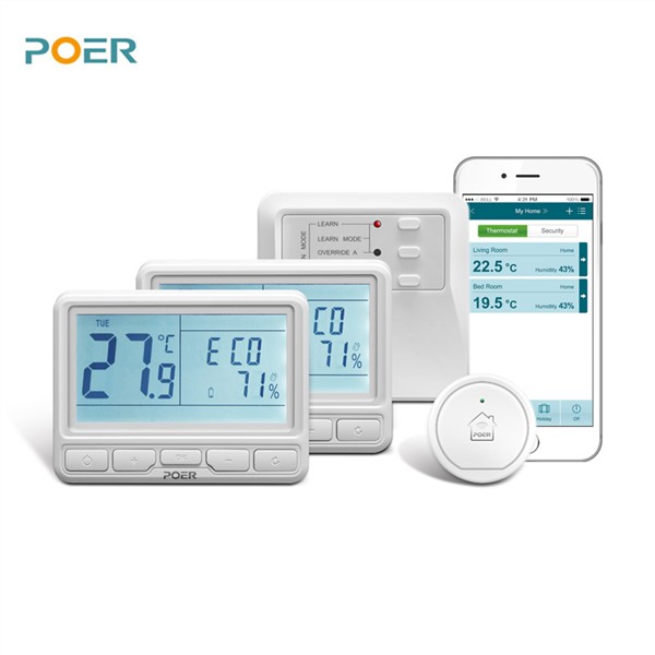 Wireless Room Controller for Underfloor Heating Digital WiFi Thermostat Programmable App Remote 2 Pcs Thermostats