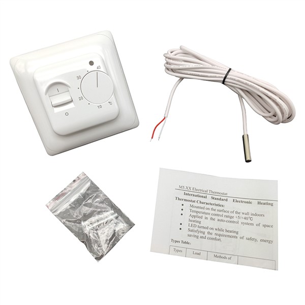 220V Heating Control System 16Amps Underfloor Heat Cable Thermostat MINCO Hot Sale Floor Heating Manual Thermostat (2PCS)