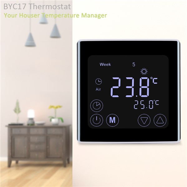 Floureon Weekly Programmable Underfloor Heating Thermostat 220V 16A LCD Touch Screen Room Thermostat Regulator
