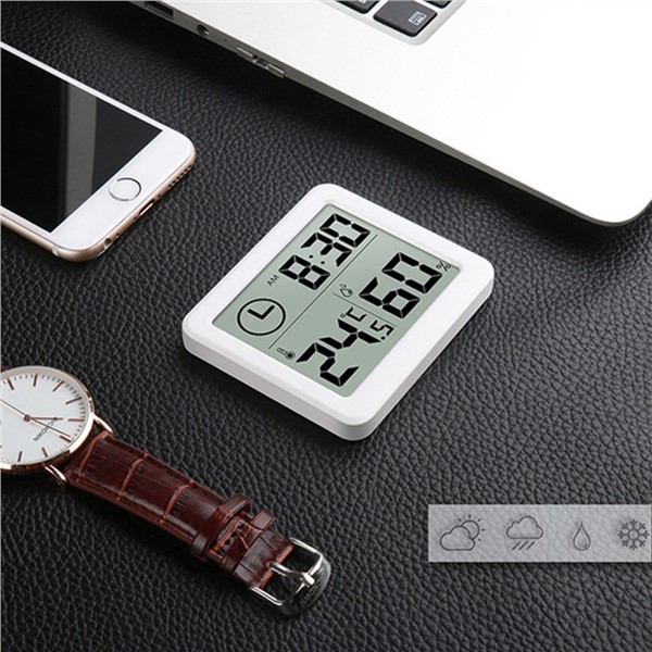 Multifunction Automatic Electronic Temperature & Humidity Monitor Clock 3.2inch Large LCD Screen