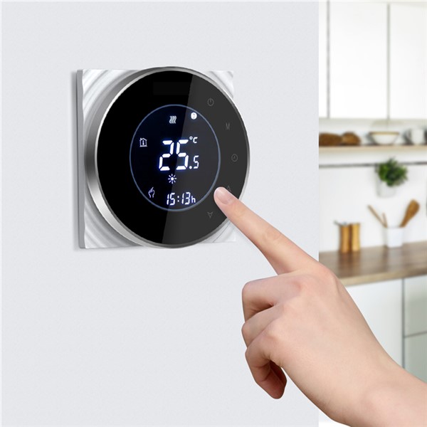 BHT-6000-GBLW LCD Touch Screen Electric Underfloor Heating Thermostat Backlight WiFi 16A Works with Alexa Google Home
