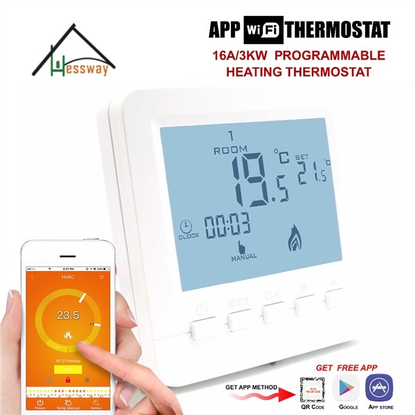 16A IOS Android APP Smart Phone Programmable WiFi Temperature Controller Thermostat WiFi for Infrared Heater System