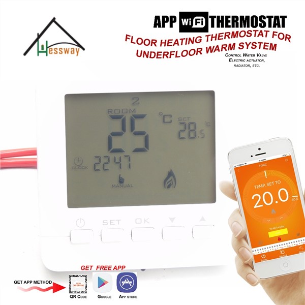 Programmable Temperature Controller Floor Heating Thermostat WiFi for Water Heating/Thermostatic Radiator Valve Control