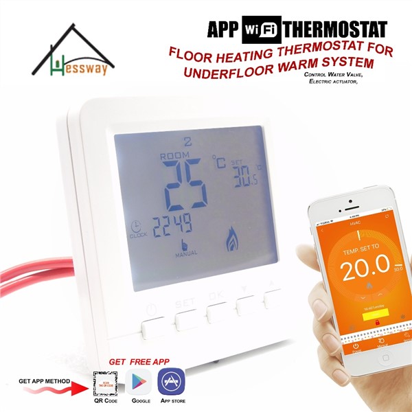 Programmable Temperature Controller Floor Heating Thermostat WiFi for Water Heating/Thermostatic Radiator Valve Control