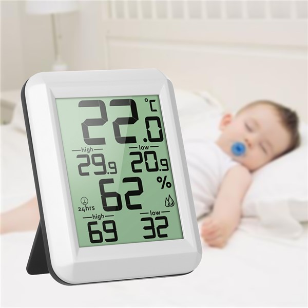 LCD Digital Mini Indoor Outdoor Thermometer Hygrometer Room Temperature Humidity Monitor Gauge Thermo-Hygrometer with Back Stand