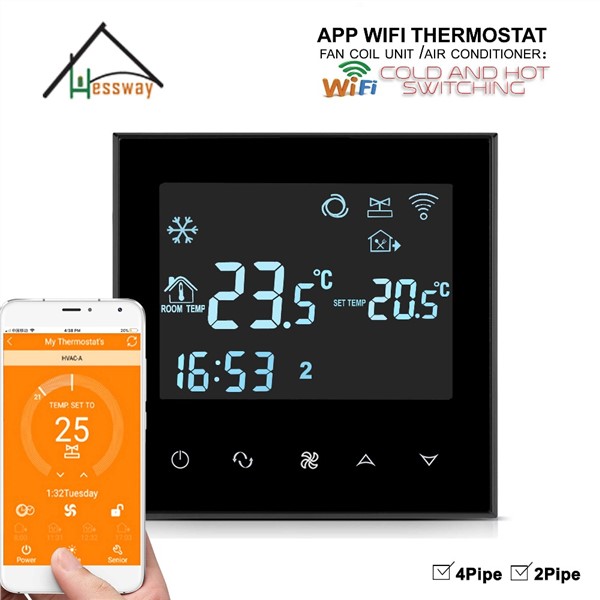 HESSWAY Touch Screen Programmable Heat Cool Temp THERMOSTAT WiFi for APP Controller
