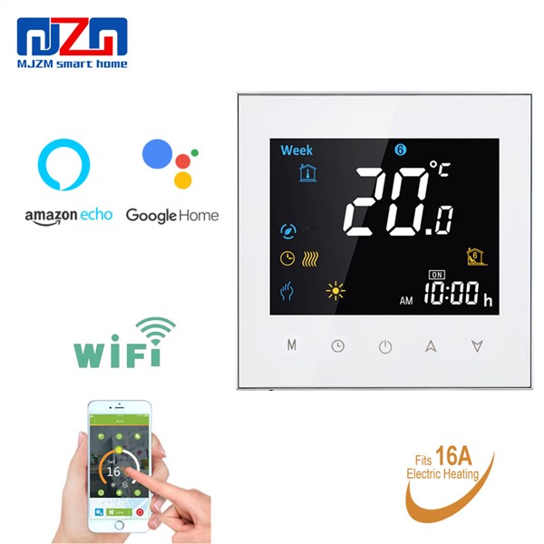 MJZM 16A-3000-WiFi Thermostat Temperature Controller for Electric Floor Heating Works with Alexa Google Home Has Memory Function