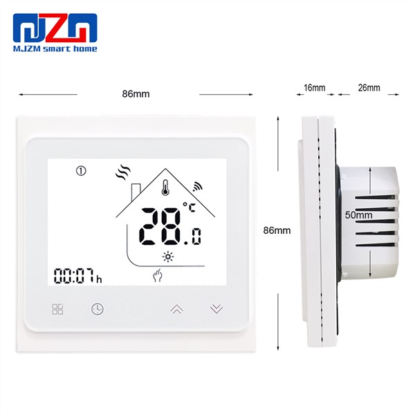 MJZM 16A-002-WiFi Thermostat Temperature Controller for Electric Floor Heating Works with Alexa Google Home White Black