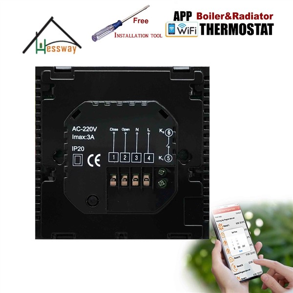 EU Valve Radiator Linkage Controller Wireless-Boiler-Thermostat WiFi for Dry Contact Passive Contact