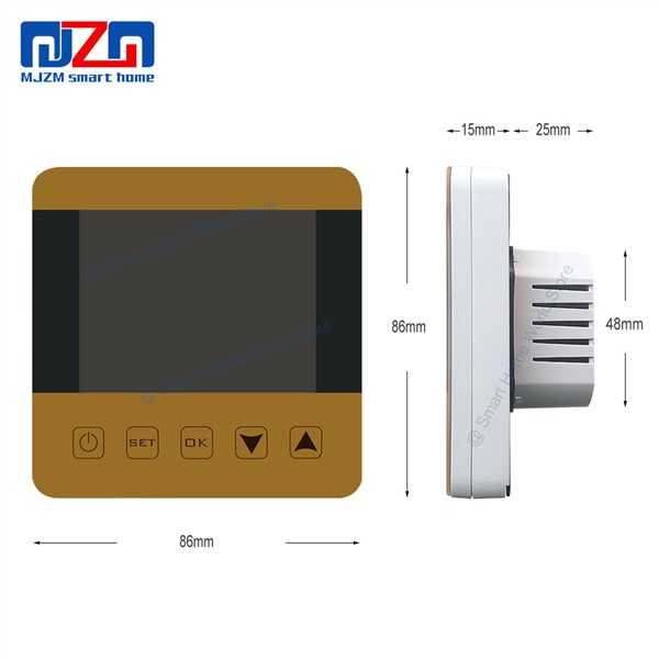 MJZM 16A08-3-WiFi Smart Thermostat for Electric Heating Floor Echo Alexa Voice Control Programmable Black Temperature Regulator