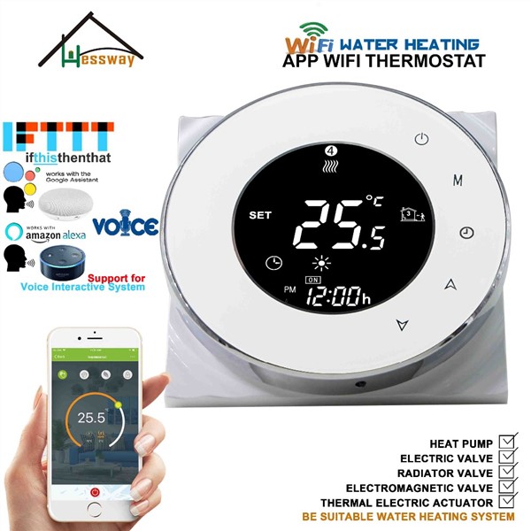 95-240VAC Circle IVR THERMOSTAT WiFi 3A Weekly Programmable Works with Amazon Alexa Google Assistant Voice Interaction