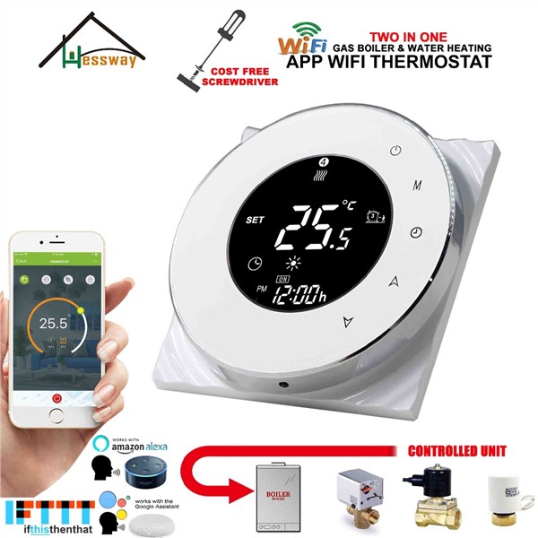 95-240VAC 3A Multifunction Passive Connection, Water Valve, Electric Actuator Gas Boiler Thermostat WiFi for Dry Contact Relay