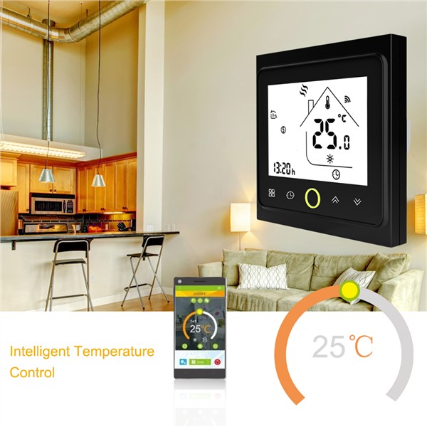 LCD Digital WiFi Smart Temperature Controller Thermostat for Gas Boiler/Water Touchscreen Weekly Programmable Energy Saving
