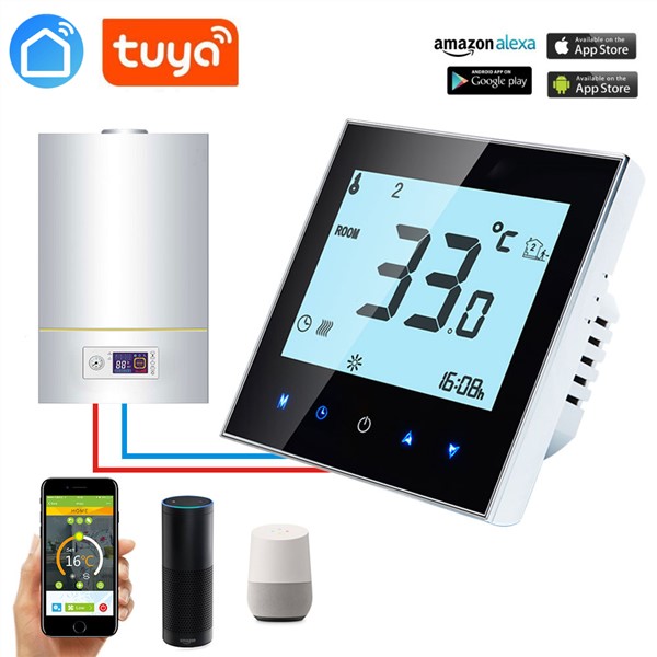 ALEXA ECHO APP Wireless Room Thermostat Wall-Hung Gas Boiler Heating Controller Weekly Programmable Remote Control Temperature