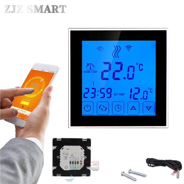 WiFi Programmable APP Intelligent Water Heating Thermostat Programmable Temperature Switch Controller Controller for Hot Floor