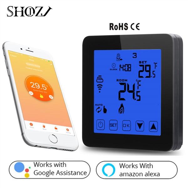 Alexa Voice Control Smart Home Environment Electric Floor Heating Temperature Control WiFi Programmable Thermostat 16A 100-240V