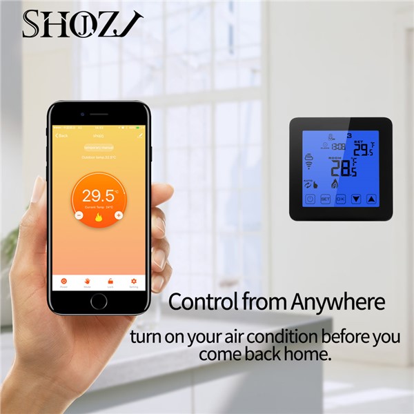 Google Home Alexa WiFi Temperature Controller LCD Touch Screen Backlight Water 3A/ Electric Floor Heating 16A Smart Home Shojzj