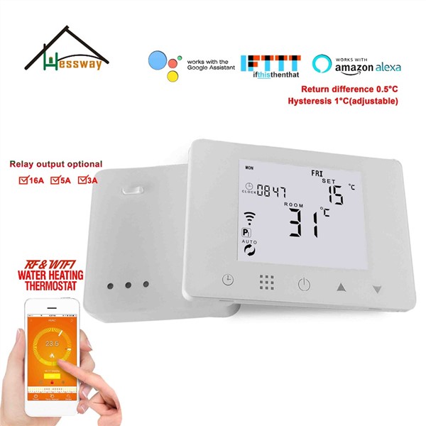 200-240VAC Warm Floor Heating Weekly Programmable Thermostat WiFi&RF Wireless for Wireless Radio Frequency