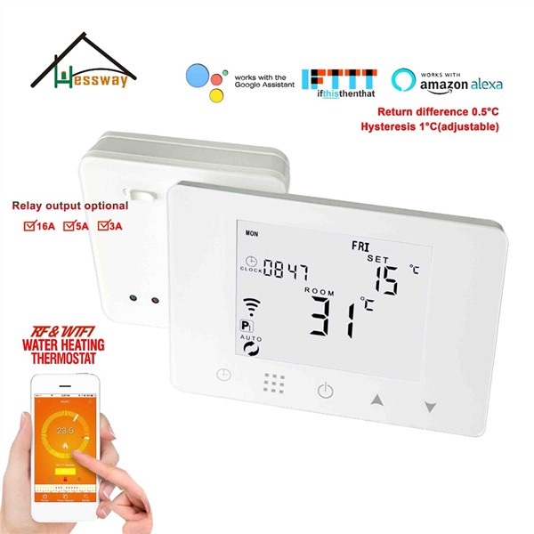 200-240VAC Warm Floor Heating Weekly Programmable Thermostat WiFi&RF Wireless for Wireless Radio Frequency