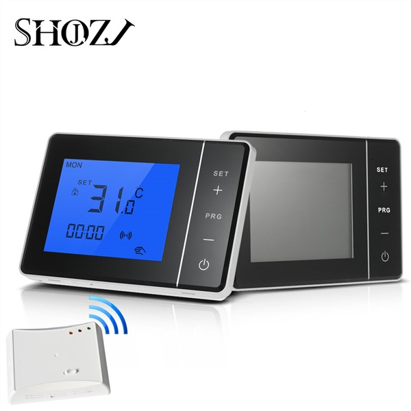 SMART HOME Programble Wireless Control of Adjustable Gas Boiler with Receiver RF Transmitter Mounting Plate Thermostat