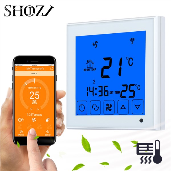 WiFi Smart Thermostat 2p 4p Central Air Conditioner Cooling Heating for Fan Coil Unit Room Temperature Controller SMART HOUESE