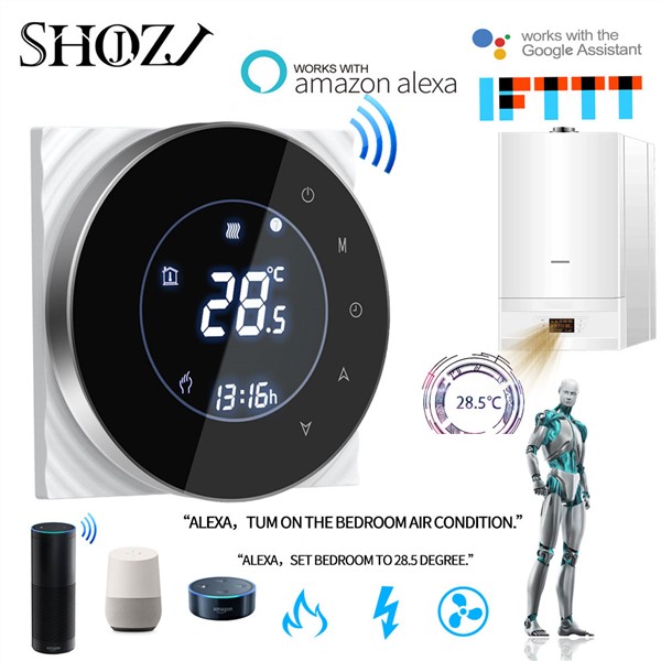SMART TUYA Alexa Echo Google Home Water/Gas Boiler Thermostat Backlight WiFi Weekly Programmableroom Temperature Controller