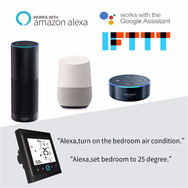Smart Thermostat WiFi Temperature Controller Smart Life APP Remote Control for Electric Heating Works with Alexa Google Home 16A