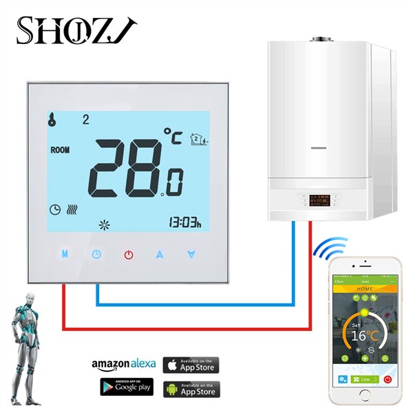 APP WiFi Boiler Thermostat Boilers Heating Digital Temperature Regulator Fits Smart Home Auto Control Thermostat TUYA SAMRT