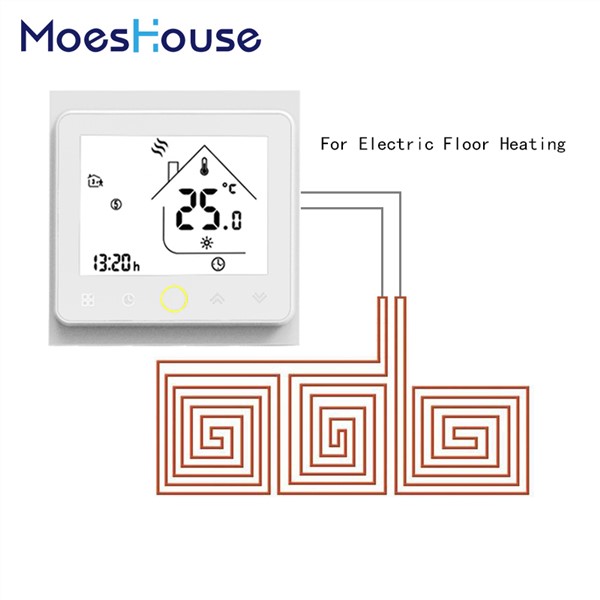 Thermostat Temperature Controller LCD Touch Screen Backlight Warm Floor Electric Underfloor Heating 16A Weekly Programmable