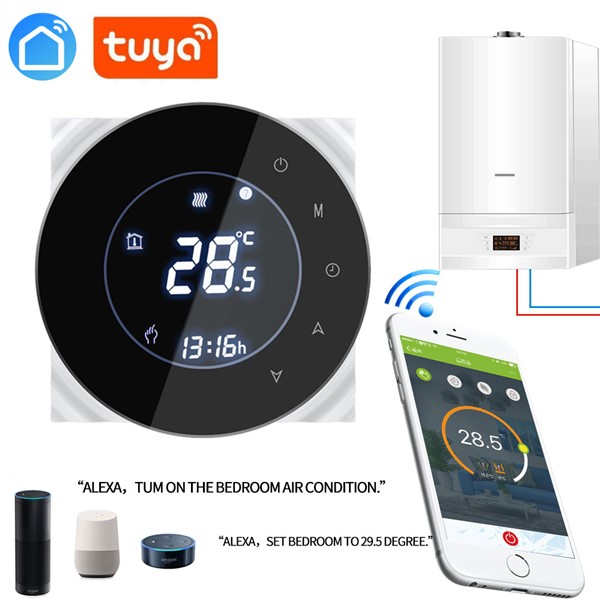 SMART TUYA Alexa ECHO Google Home Water/Gas Boiler Thermostat Backlight WiFi Weekly Programmableroom Temperature Controller 3A