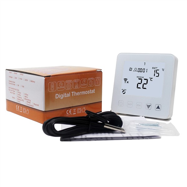 16A WiFi Thermosat Alexa Voice Control Weekly Programmable Underfloor Heating Thermostat LCD Room Temperature Controller