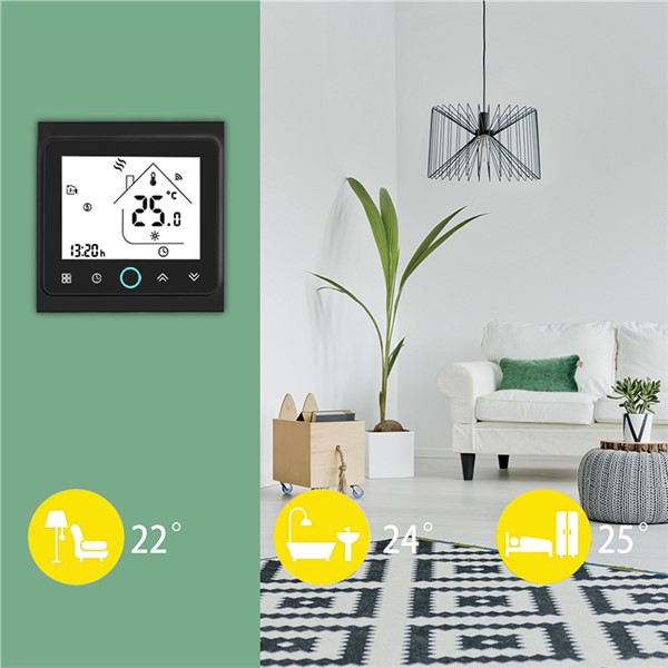 WiFi Central Air Conditioner Thermostat Temperature Controller Fan Coil Unit Works Amazon Alexa Echo Google Home 2 Pipe Tuya