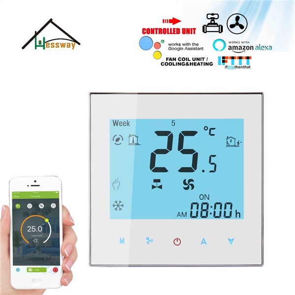 HESSWAY Cooling Heating 2pipe Fan Coil WiFi THERMOSTAT for Central Air Conditioning
