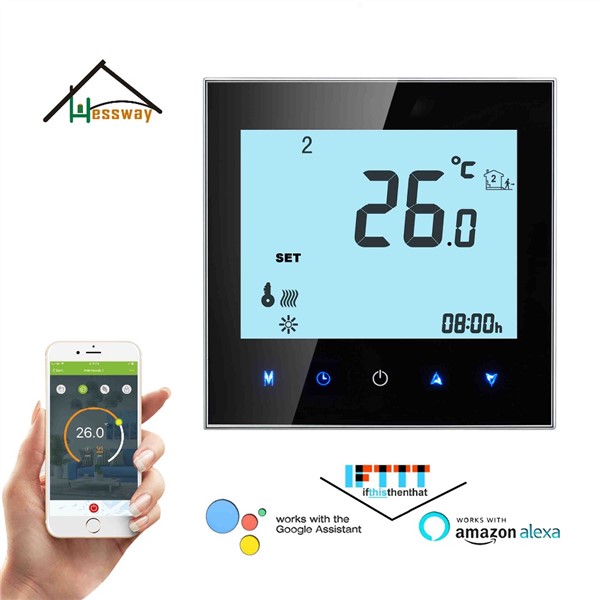 24V /AC LCD Touch Screen Programmable Underfloor Heating Room Thermostat 3A Blue 