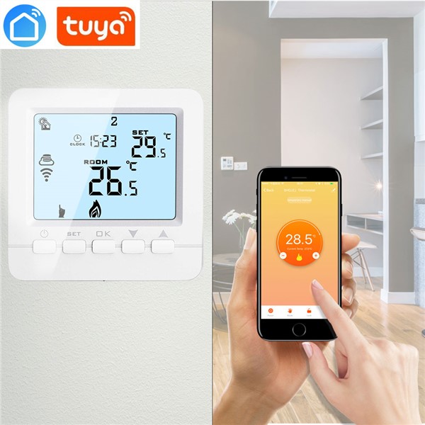 Tuya Remote Control Weekly Programmable WiFi Room Temperature Controller for Water Heating / Thermostatic Control Valve