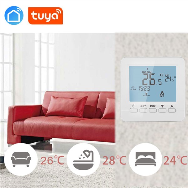 Tuya Remote Control Weekly Programmable WiFi Room Temperature Controller for Water Heating / Thermostatic Control Valve