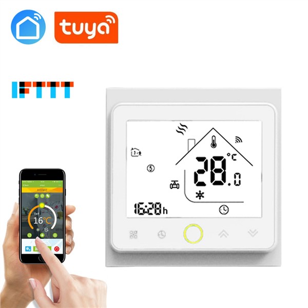 Tuya App Thermostat for Electric Heating 16A LCD Display Temperature Controller for Electric Floor Heating