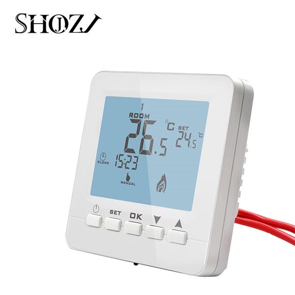 Programmable Thermostat LCD Digital Gas Boiler Temperature Controller Wall-Mounted Temperature Controller with Backlight
