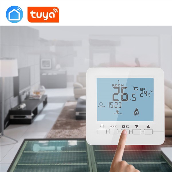 Tuya App WiFi Temperature Controller Thermostat for Electric Heating Per Week Programmable for Alexa Google House 16A