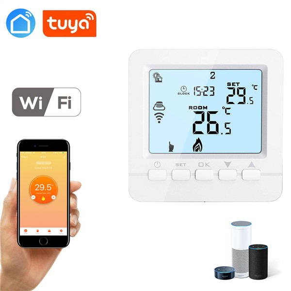 Tuya APP Electric Actuator, Smart Phone Radiator WiFi Thermostat Floor Heating System for Warm Floor