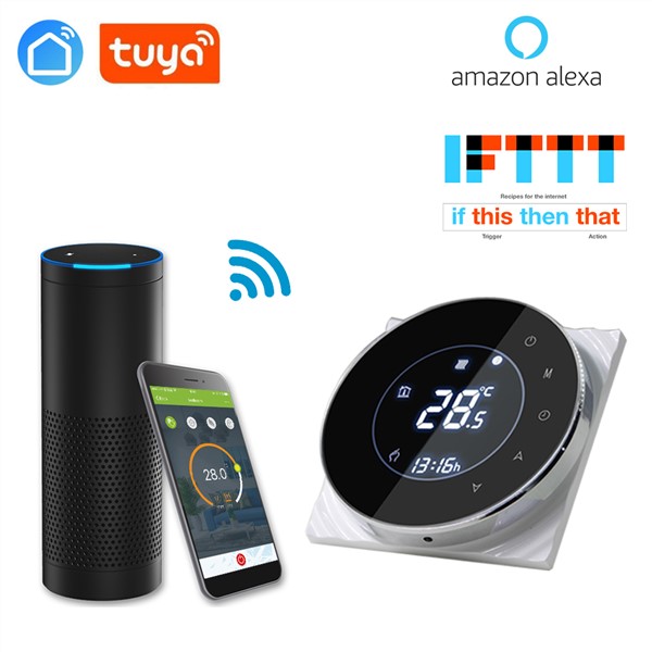 Google Home Alexa Echo Speaker Control 16A Tuya App WiFi Thermostat for Infrared Heater Electric Carbon Floor Heating Film